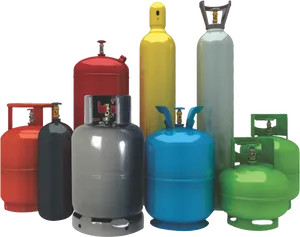 Varietyof Gas Cylinders PNG