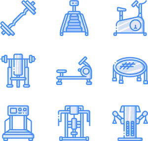 Varietyof Gym Equipment Icons PNG image