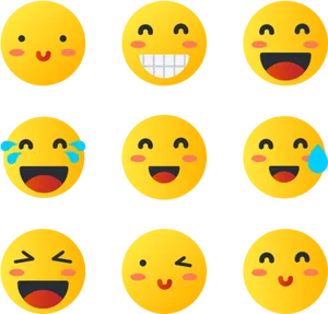 Varietyof Happy Face Emojis PNG image