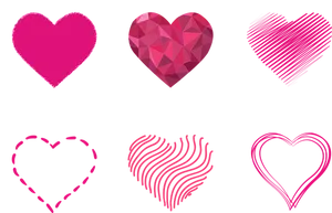 Varietyof Hearts Graphic Design PNG image