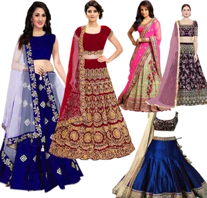 Varietyof Lehengas Collection PNG image