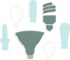 Varietyof Light Bulbs Graphic PNG image