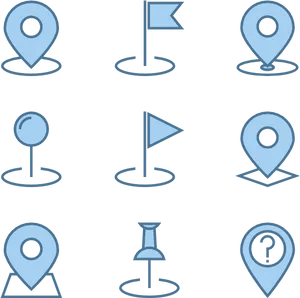 Varietyof Location Pins Pattern PNG