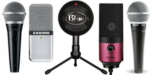 Varietyof Microphones PNG image