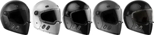 Varietyof Motorcycle Helmets PNG image