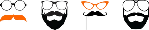Varietyof Moustachesand Glasses PNG