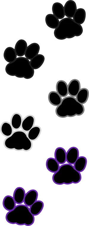 Varietyof Paw Prints Outline PNG image