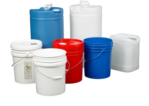 Varietyof Plastic Bucketsand Containers PNG image