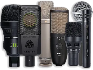 Varietyof Professional Studio Microphones PNG image