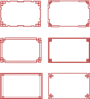 Varietyof Red Elegant Borders PNG image