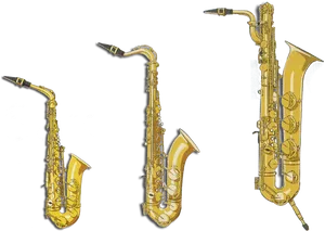 Varietyof Saxophones PNG image