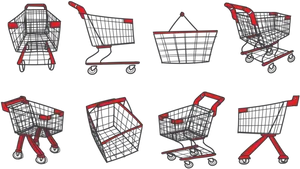 Varietyof Shopping Carts PNG image