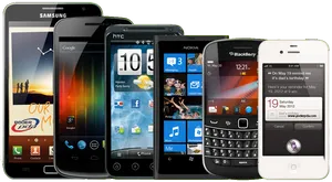 Varietyof Smartphones Display PNG image