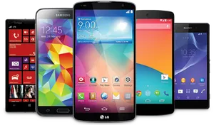 Varietyof Smartphones Displayed PNG