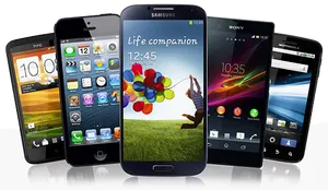 Varietyof Smartphones Displayed