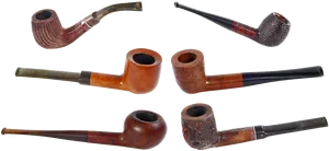 Varietyof Smoking Pipes PNG image