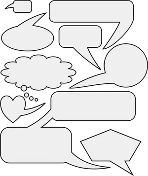 Varietyof Speech Bubbles Vector PNG image