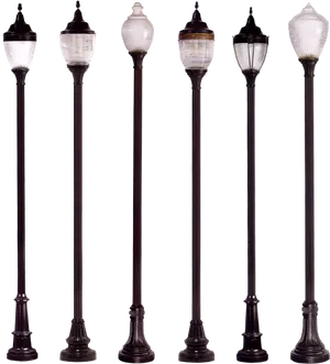Varietyof Street Lamps PNG image