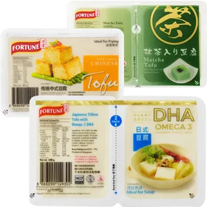 Varietyof Tofu Packages PNG image