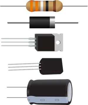 Various Electronic Components PNG image