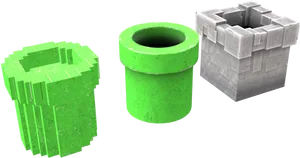 Various Pipe Connectors3 D Render PNG