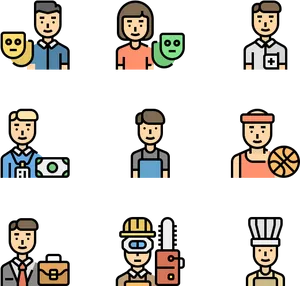 Various Professions Icons PNG image