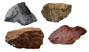 Various Rocks Black Background PNG image