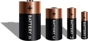 Various Sized Batteries Set PNG image