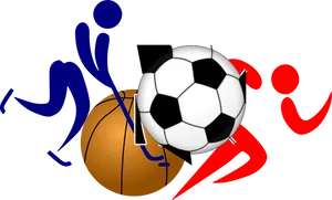Various Sports Equipment Graphic PNG image