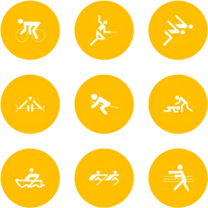 Various Sports Icons Set PNG image