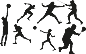 Various Sports Silhouettes Set PNG