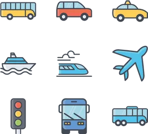 Various Transportation Icons Set