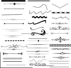 Various Underline Styles Black Background PNG image