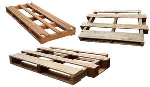 Various Wooden Pallets Isolated