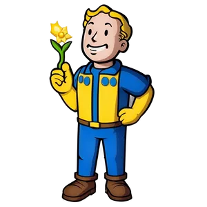 Vault Boy Holding Item PNG Plf40
