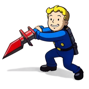 Vault Boy With Weapons PNG 06202024