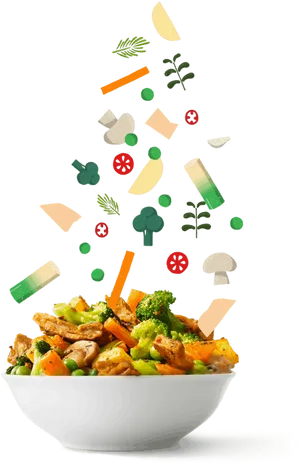 Vegan Stir Fry Vegetables Floating PNG