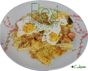 Vegetarian Omelette Pasta Dish PNG image