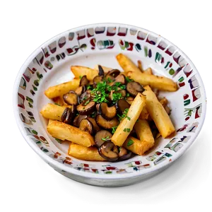 Vegetarian Poutine With Mushroom Png 06252024 PNG image