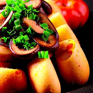 Vegetarian Poutine With Mushroom PNG 34
