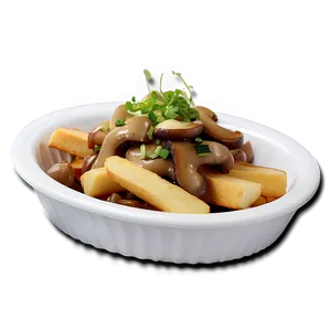 Vegetarian Poutine With Mushroom PNG 54