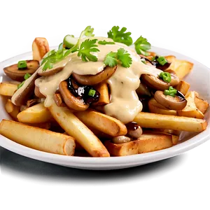 Vegetarian Poutine With Mushroom PNG 61