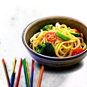 Veggie Noodles Bowl Png Mvp PNG image
