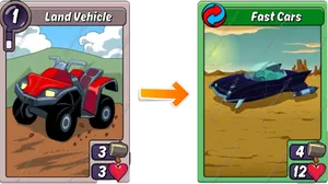 Vehicle Evolution Game Cards