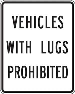 Vehicles With Lugs Prohibited Sign PNG image