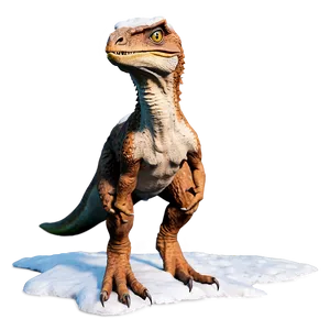 Velociraptor In Snow PNG 06202024