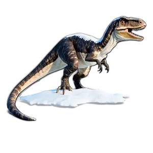 Velociraptor In Snow PNG Ocq