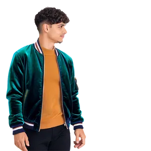 Velvet Bomber Jacket Elegant PNG 06282024