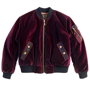 Velvet Bomber Jacket Elegant PNG 71