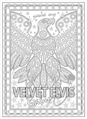 Velvet Elvis Coloring Page PNG image